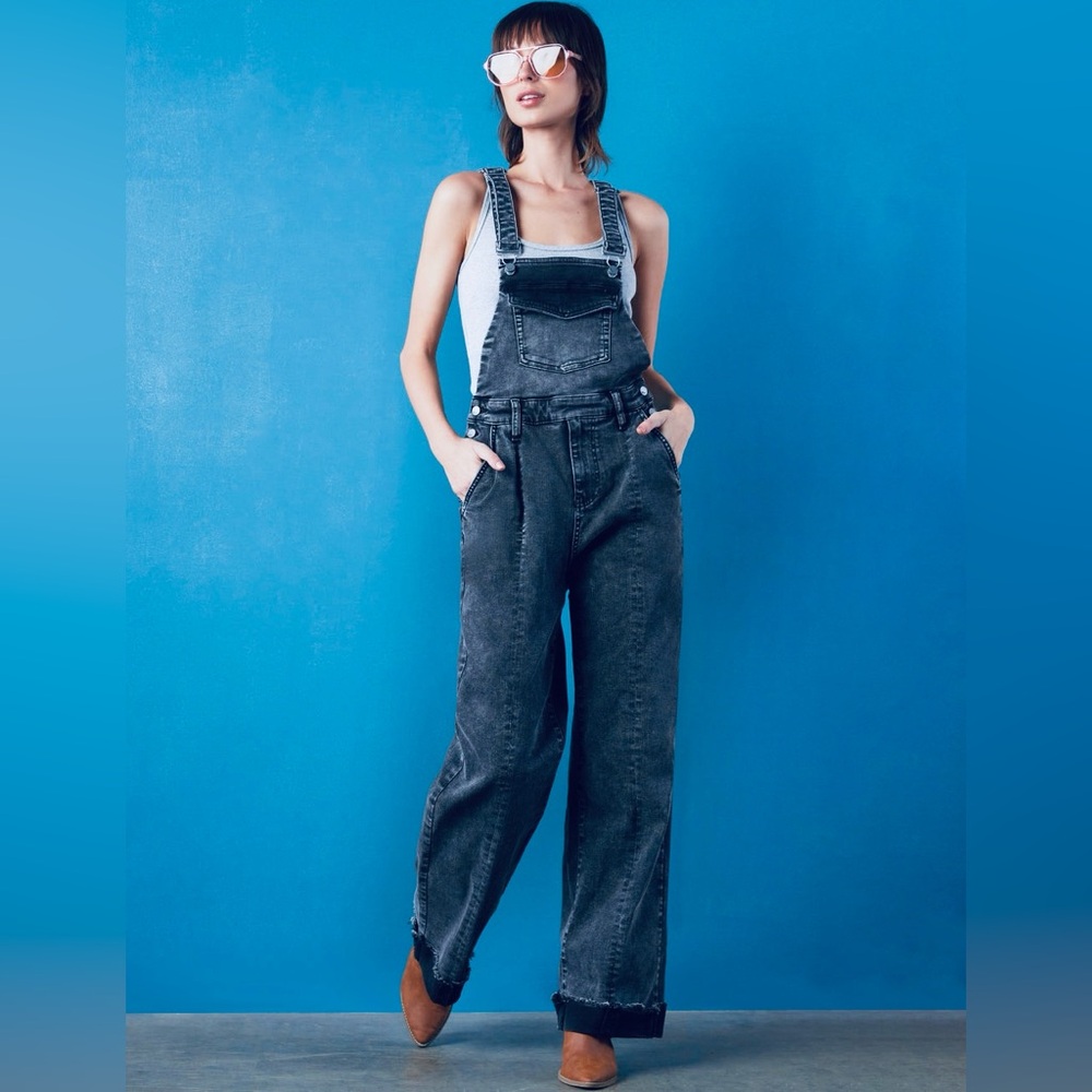 NWT Billy T Union Wide-Leg Overalls in Pitch Blue | Size Medium